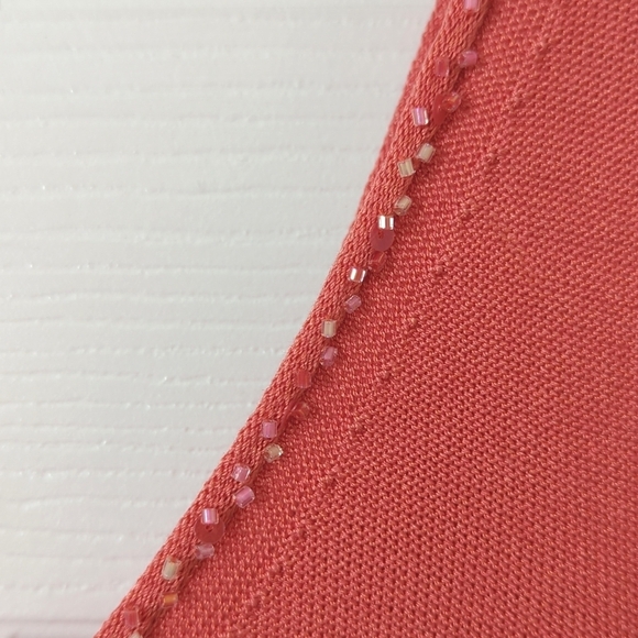 Sigrid Olsen Classic Knit Silk Blend Beaded Scoop Neck Tank Top Peach Pink Small - Picture 4 of 10